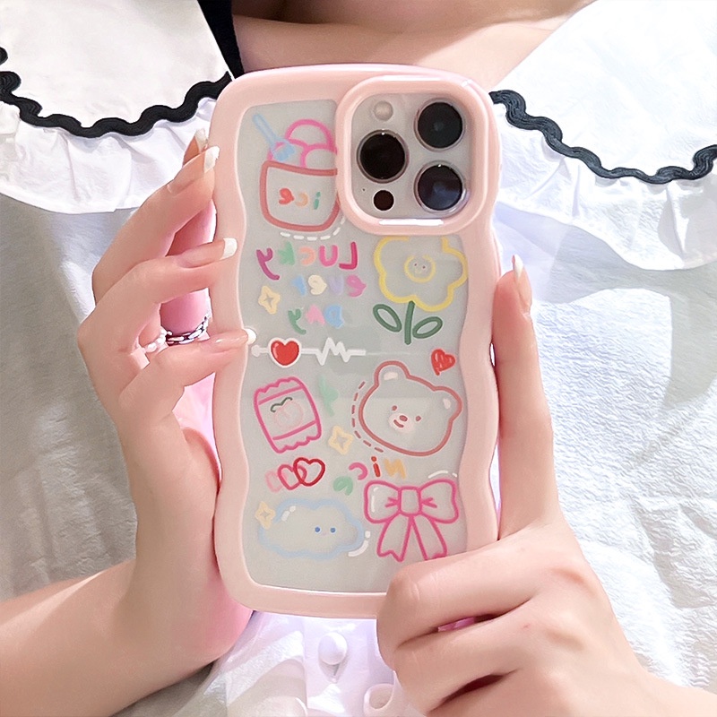 Ốp lưng iphone Ốp Điện Thoại Silicon Họa Tiết Ren Cho iphone13Pro / 11 / 14proPromax / xs / xr / 7 / 8 Dinuo case