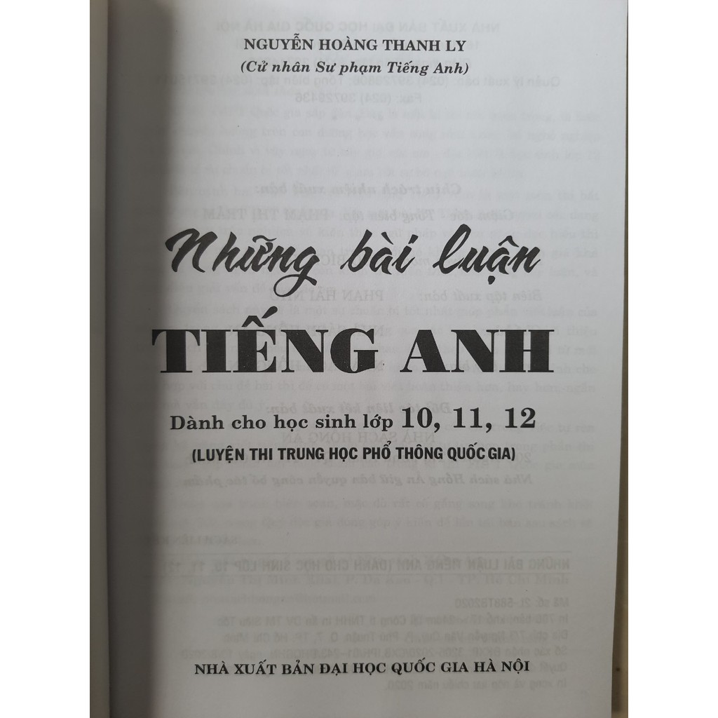 Sách - Những bài luận Tiếng Anh (dành cho học sinh lớp 10, 11, 12 - Luyện thi THPT Quốc Gia)