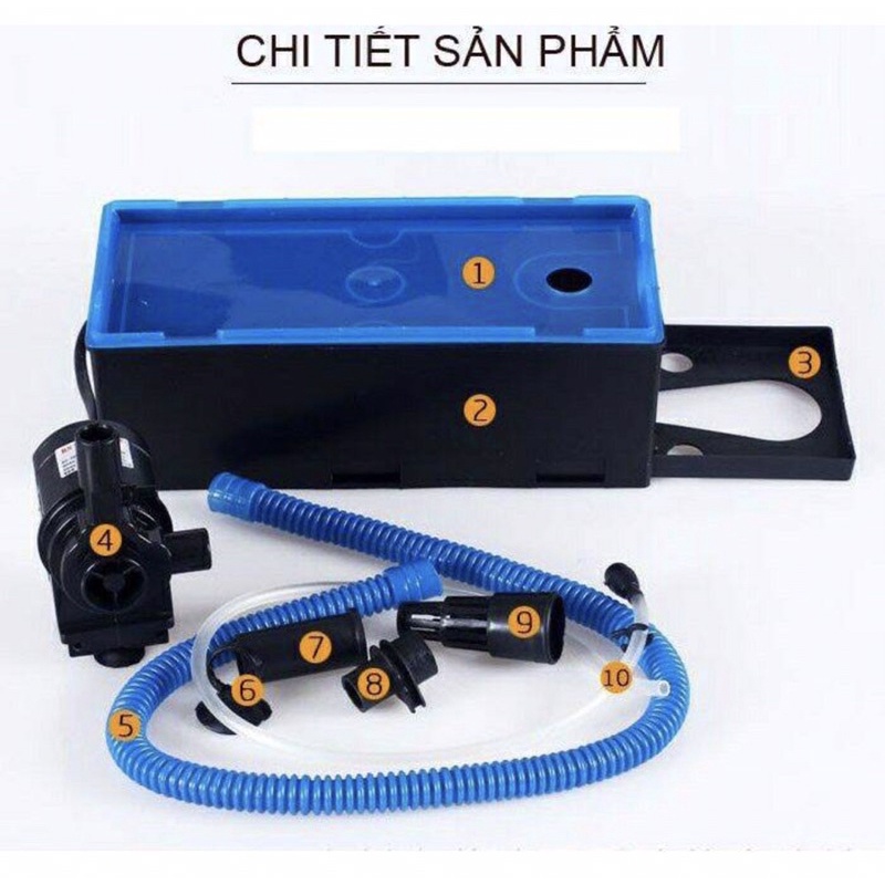 VIPSUN VS-10800 | Máy Bơm Lọc Nước Kèm Máng Cho Hồ Cá Cảnh