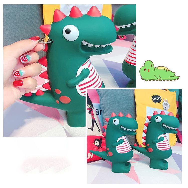 Ống Heo Tiết Kiệm Tiền Hình Khủng Long Xanh Dễ Thương