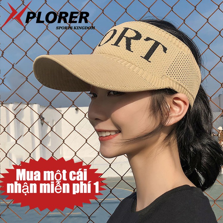 Buy 1 Free 1 Women Visor Hat Korean Fashion Sports Cap Beach Large Brim Folding Sun UV Protection