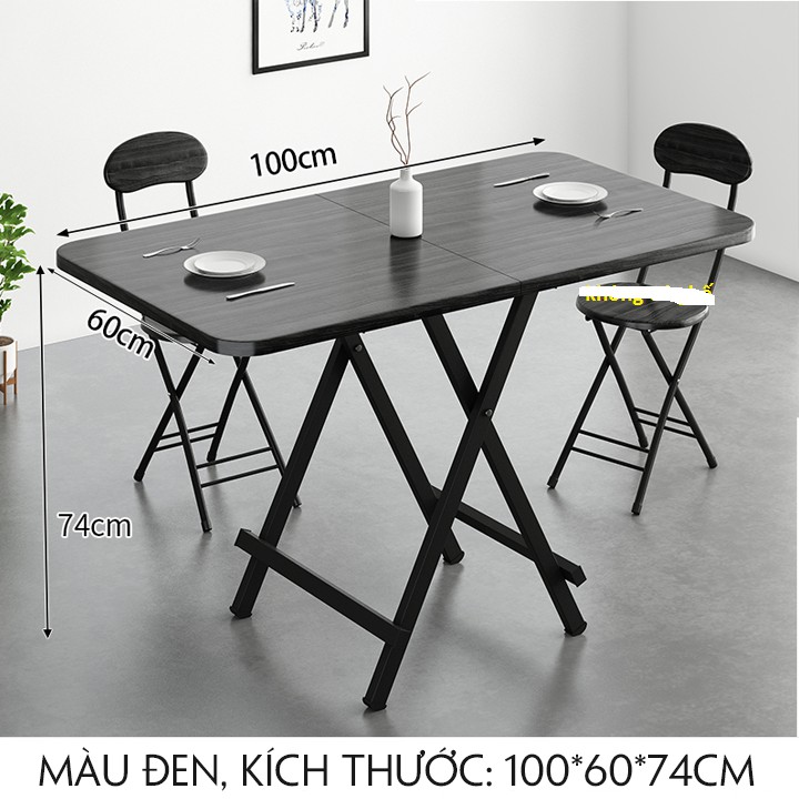 Bộ bàn ăn gấp gọn 2 ghế chất liệu cao cấp size 100cm