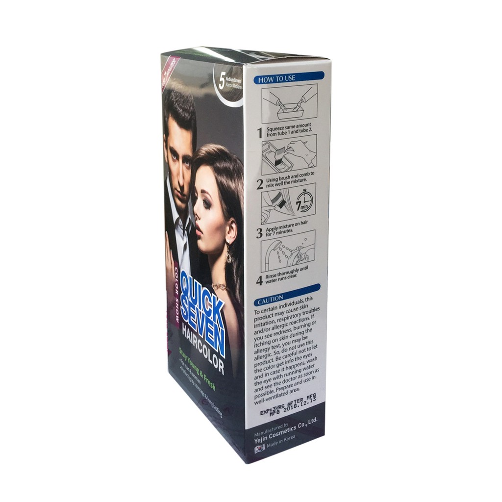 Nhuộm phủ bạc nhanh 7 phút QUICK SEVEN S5 Nâu vừa Hàn Quốc
