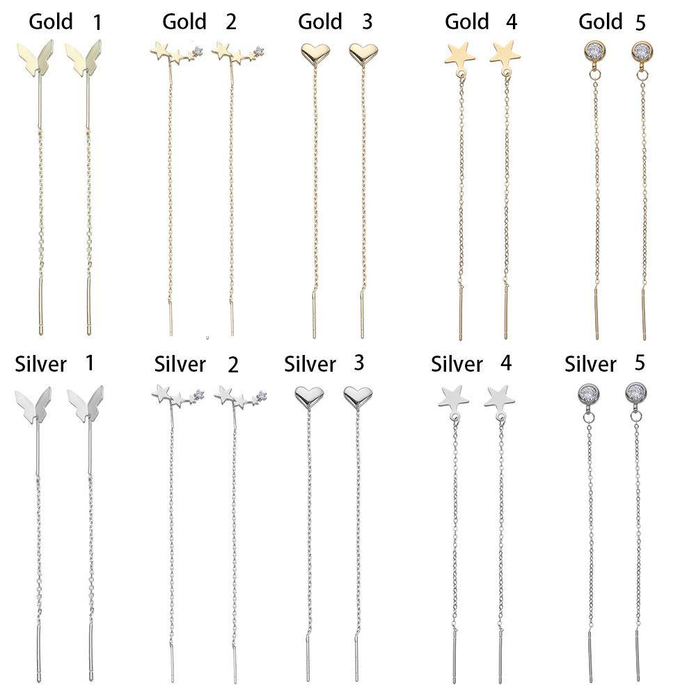 FUTURE Fashion Dangle Drop Earrings|Charm Straight Hanging Eardrop Tassel Wire Chain Women Climb Star Jewelry Long Wire Heart Beads Pendants/Multicolor
