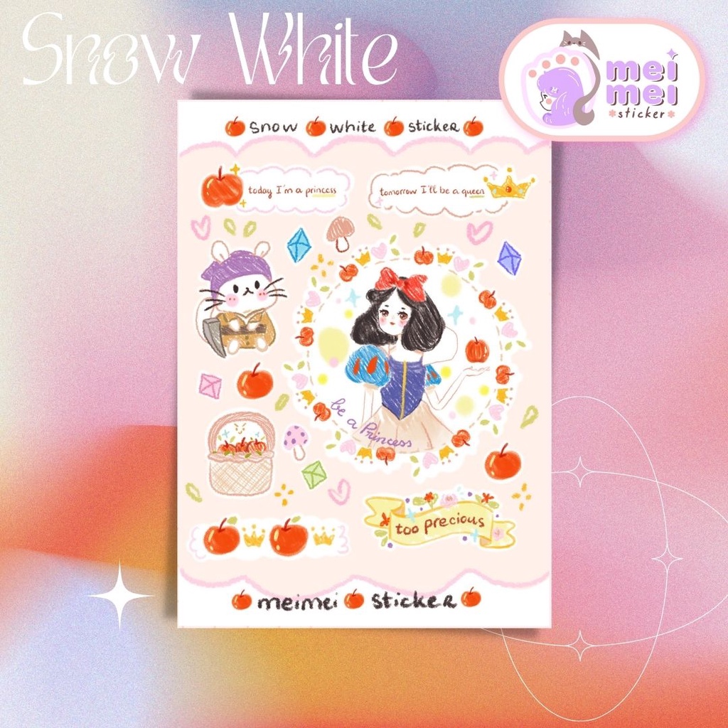 Snow White - Sticker chống nước - Meimei Sticker