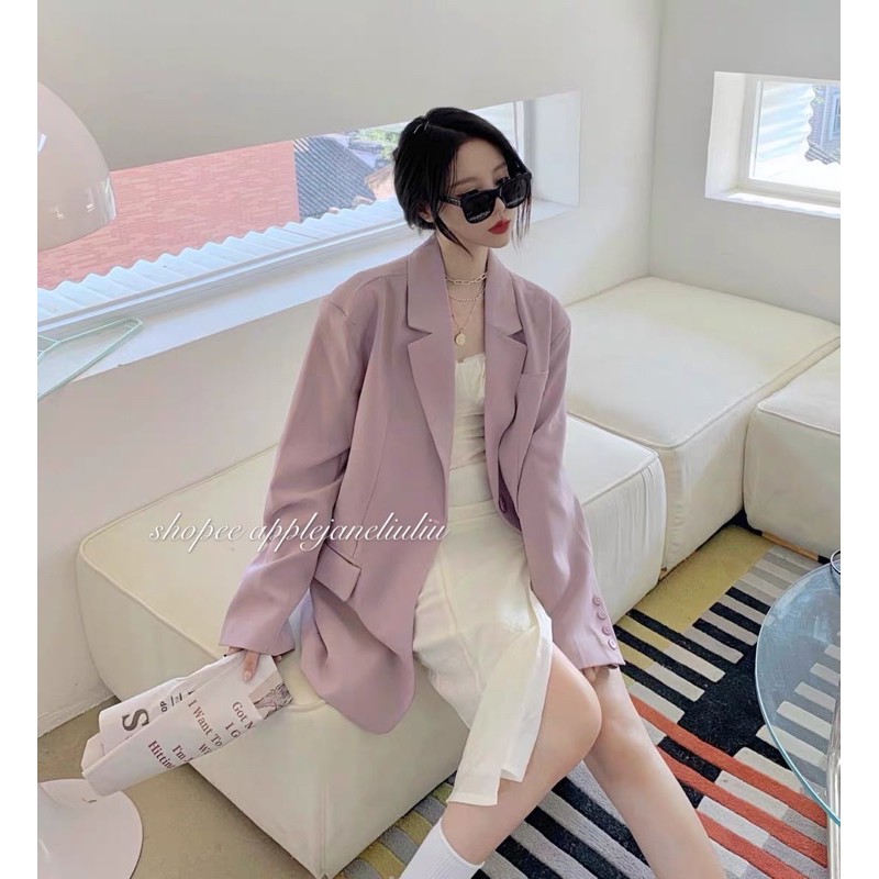 JANE Đầm hai dây xẻ tà dáng dài thời thượng sang - Áo khoác Blazer Hàn Quốc màu Tím | BigBuy360 - bigbuy360.vn