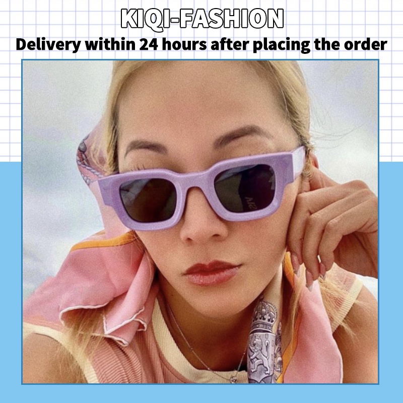 (KIQI-FASHION) COD Kính Mát Gọng Vuông Chống Tia Uv400 Thời Trang Dành Cho Nam Và Nữ