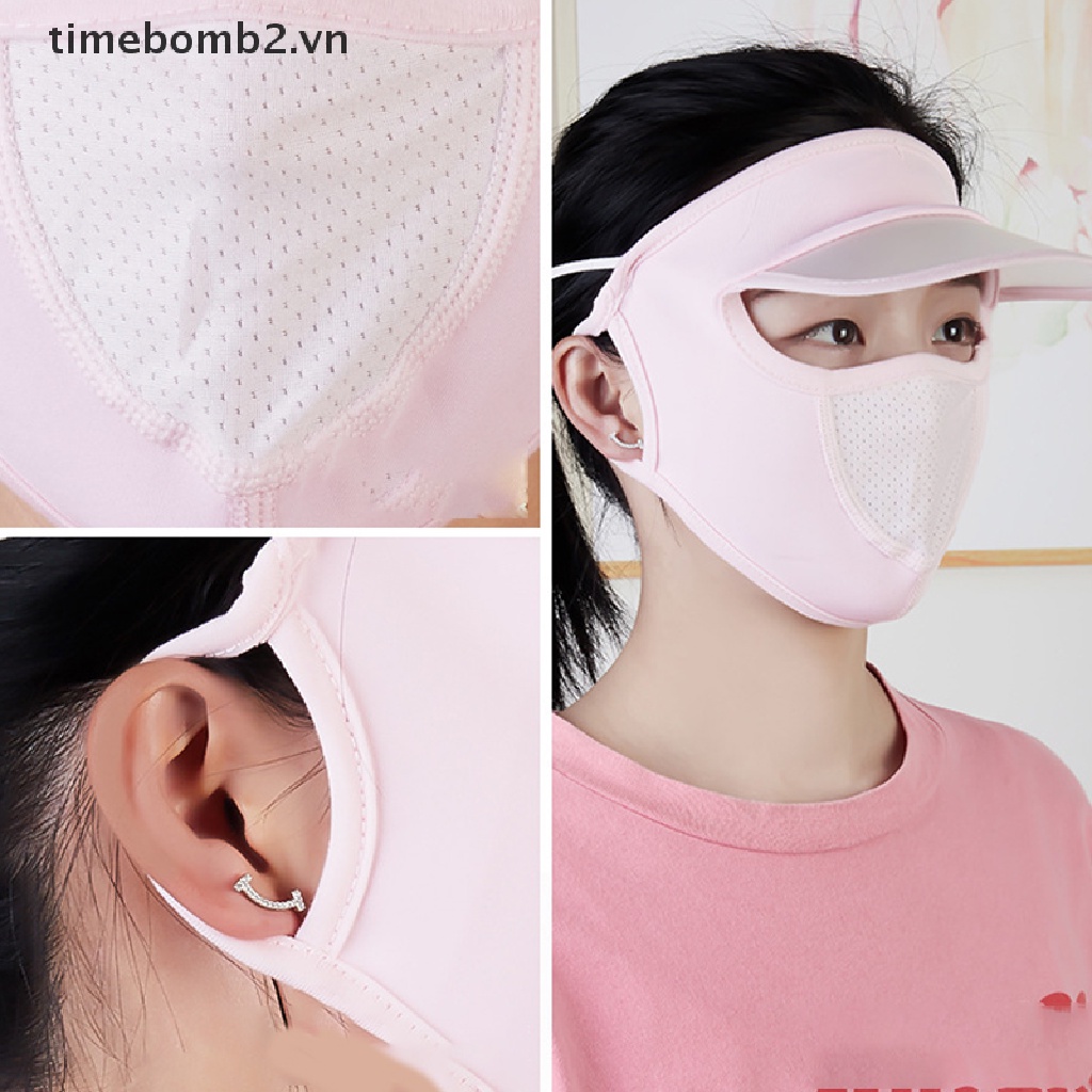 Khẩu Trang Lụa Lạnh Mỏng Thoáng Khí Che Phủ Toàn Diện Cho Nữ