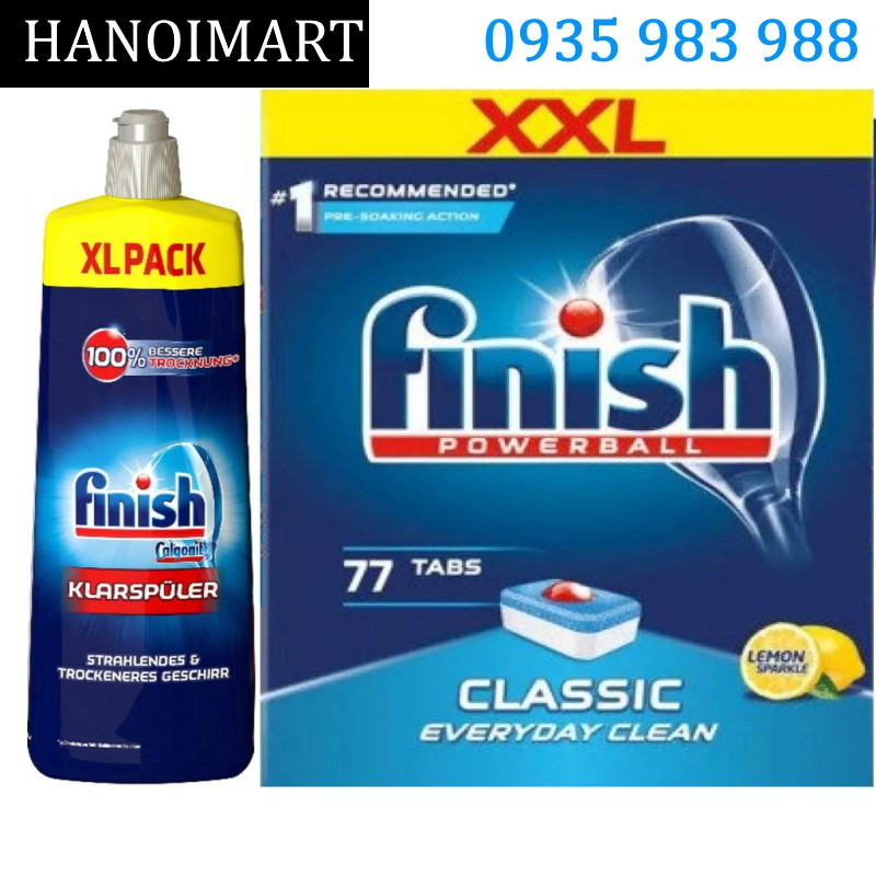 77 Viên Finish + 750ml Nước làm bóng bát Finish - Hanoimart