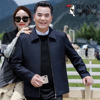 Áo khoác bố, quần thu đông nam trung niên