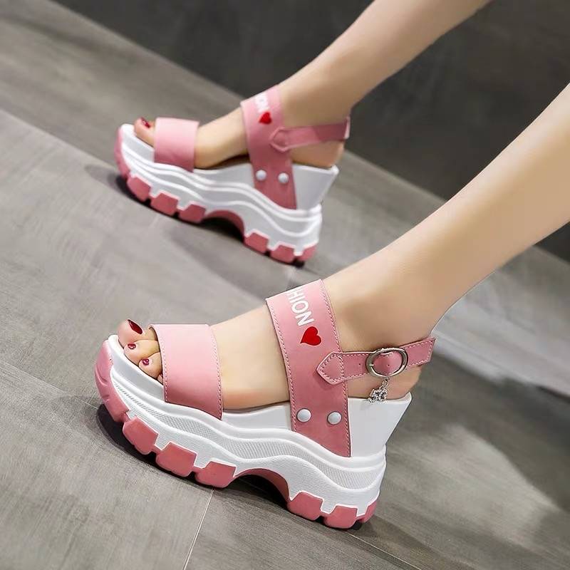 Giày Sandal Đế Xuồng Dày Thời Trang Mùa Hè Mới 2021 10cm