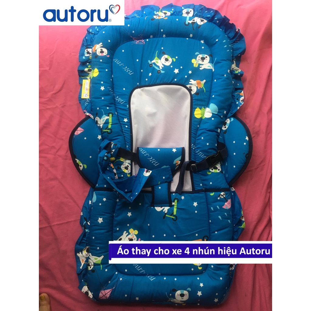 Áo vải ,tấm lót thay xe nhún ăn bột cho bé xe 4 nhún hiệu Autoru Size áo 82*45 cm