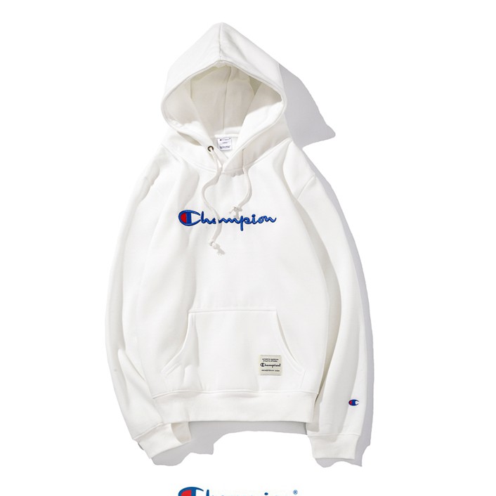 Áo Hoodie Tay Dài Thêu Chữ Champion Thời Trang Phong Cách Trẻ Trung