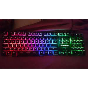 Bàn phím giả cơ bosston 803 chuyên game led Ledlight White-Purple