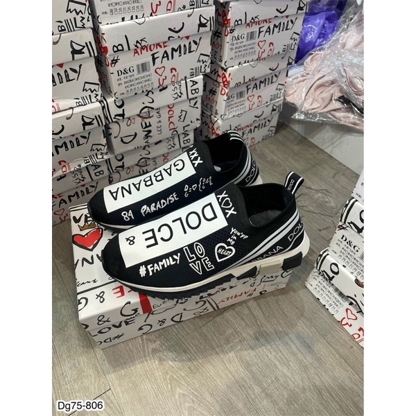 [ Có Video ]Giày DG Slipon Cổ Chun In Hình Siêu Đẹp - Giày Slipon DG Siêu Cấp Full Box Phụ Kiện