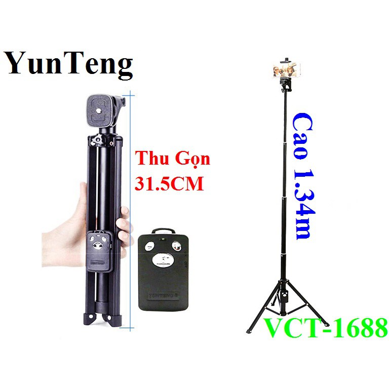 Gậy Chụp Hình 3 Chân Yunteng VCT-1688 Chính Hãng