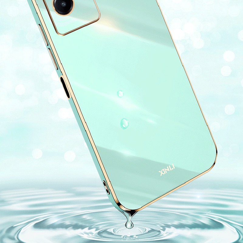 Ốp Điện Thoại Dẻo Vuông Mạ Màu Chống Sốc Bảo Vệ Camera Cho Vivo Y22S Y22 VivoY22s