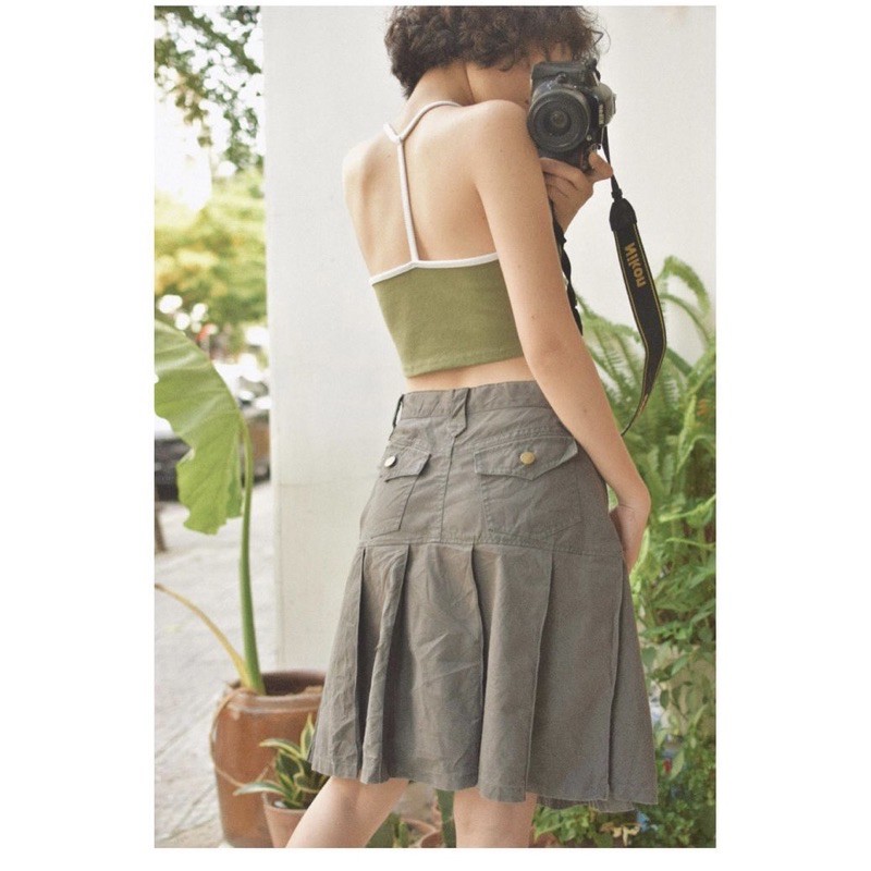 Chân váy kaki Vintage