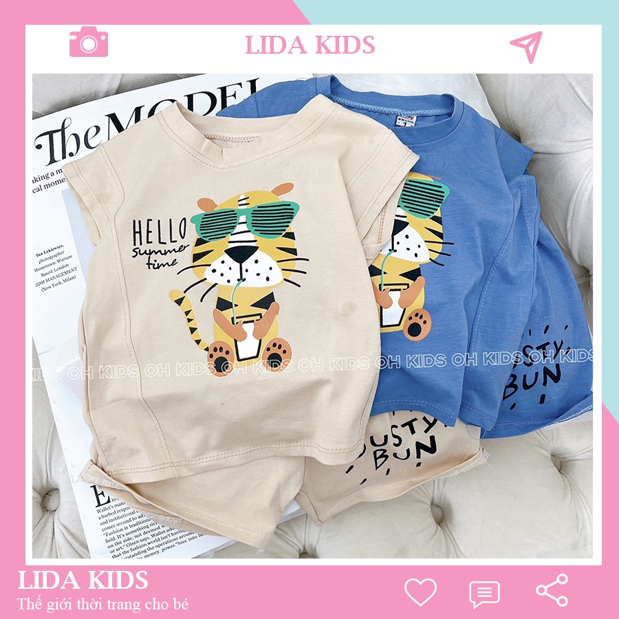 Bộ cộc bé trai sát nách, chất cotton co giãn 4 chiều cho bé siêu đẹp
