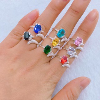 NHẪN HỒ LY ĐÍNH ĐÁ NHÂN TẠO ĐỦ MÀU- RE VO DICH