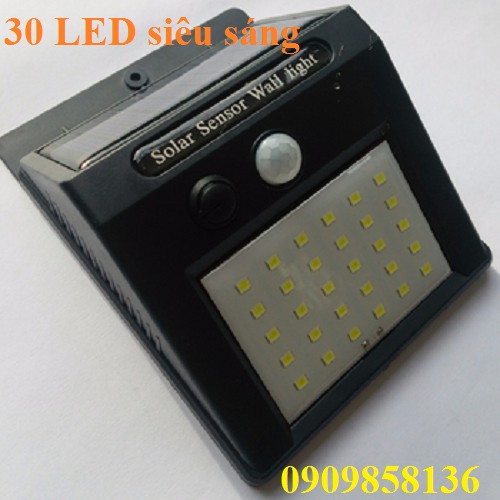 Đèn năng lượng mặt trời 30 led, đèn trống trộm, đèn thông minh 3 in 1
