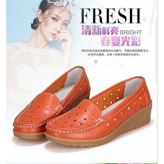 Giày Moca da thật