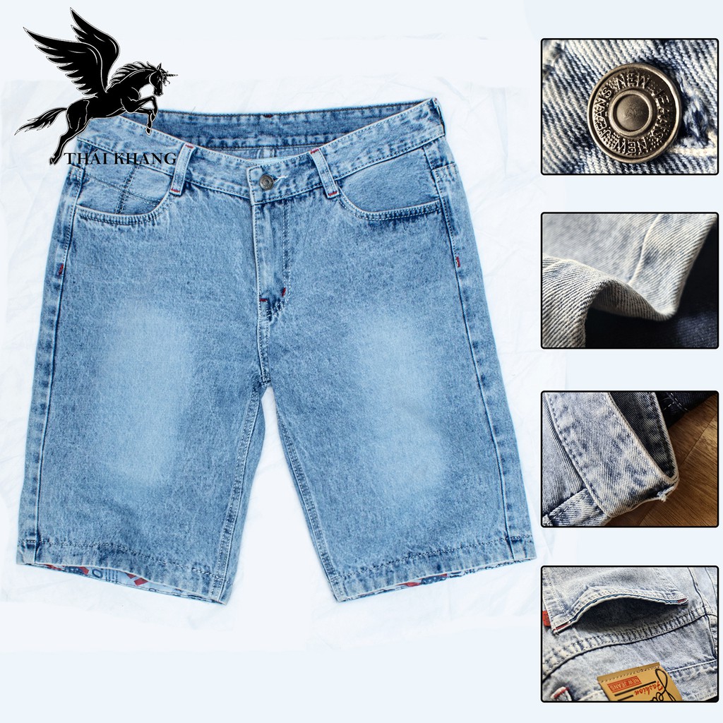 Quần short jean nam big size vải COTTON 100% hàng đẹp chuẩn form rộng loại quần bò nam cotton đẹp SJ1