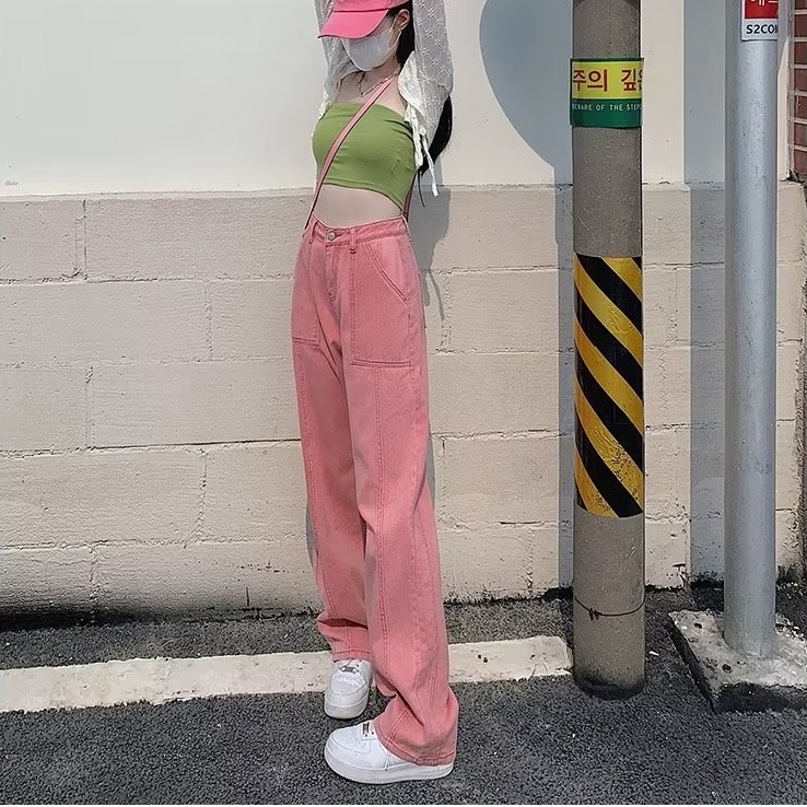 Quần Jeans Nữ Dài Ống Rộng Thời Trang Hàn Quốc Mới