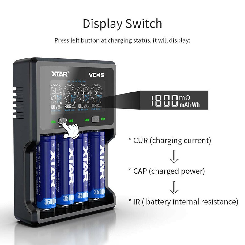 Bộ Sạc Pin Vc4S Lcd Cho 18650 Li-Ion Ni-Mh 4-bay W Usb Cable Bjfranchisesky