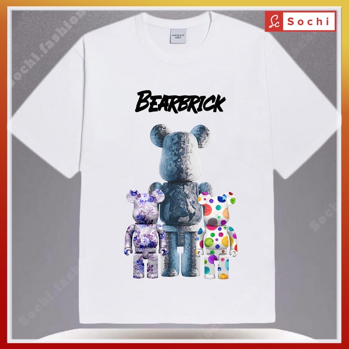 Áo nam tay ngắn cổ tròn, áo cotton nam tay ngắn in hinh BEARBRiCK CZ638