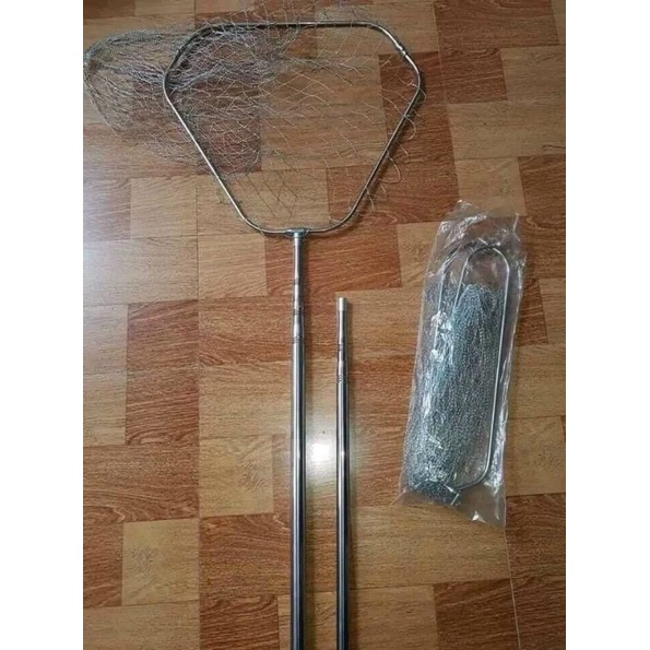 Mặt Vợt Câu Cá Tam Giác Inox 50 cm Gấp Gọn