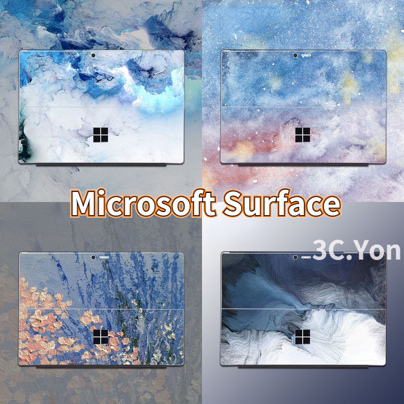 Miếng Dán Trang Trí Chống Trầy Chống Thấm Nước Chống Bám Vân Tay Hình Hoa Cho Microsoft Surface Go 3 Go 2 Surface Pro 8 7 6 5 4 3 2 X RT Kèm 4 Cạnh Film