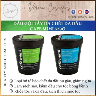 Dầu gội tẩy da chết da đầu Cafe Mimi 330g làm sạch sâu, kiềm dầu, giúp tóc bồng bềnh