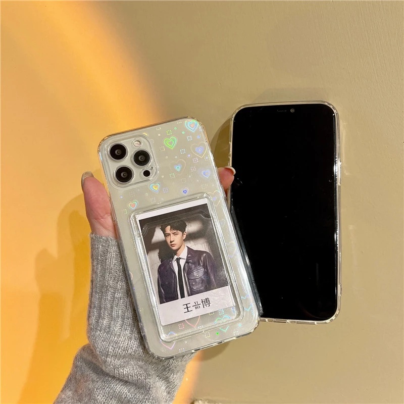 Ốp Điện Thoại Trong Suốt Bảo Vệ Toàn Diện Có Ngăn Đựng Thẻ Cho iPhone6Plus-13 ProMax
