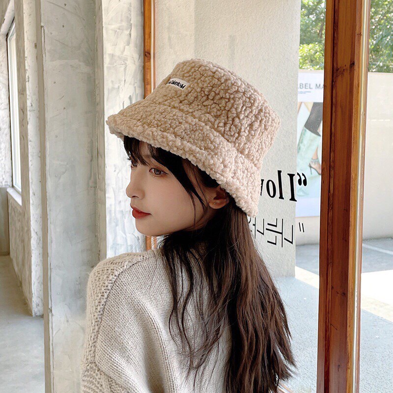 Mũ nón len nữ Hàn Quốc bucket lông cừu ulzzang đẹp mùa đông thời trang đủ màu trắng, nâu, be, đen, vàng, cam, hồng SV 23
