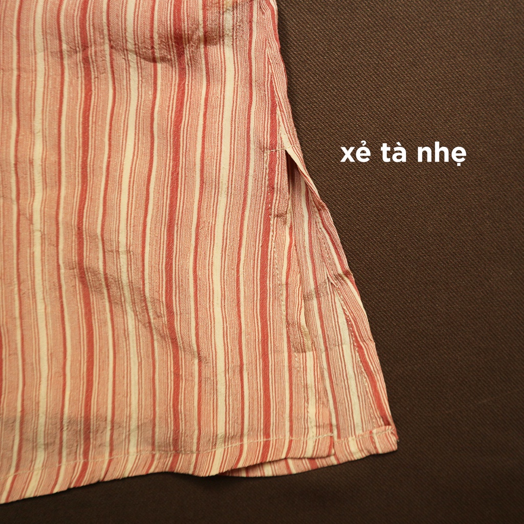 Áo sơ mi vin Nhật sọc cam