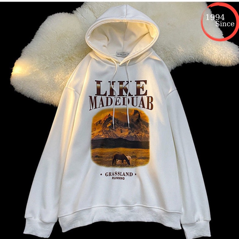 Áo Hoodie nam nữ unisex LiKe, Áo nỉ bông có mũ 2 lớp phom rộng phong cách hàn quốc ulzzang đủ màu