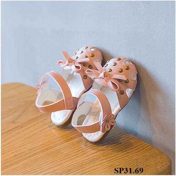 SP31 Dép Sandal cho bé gái - Dép rọ tập đi đế cao su mềm chống trơn trượt