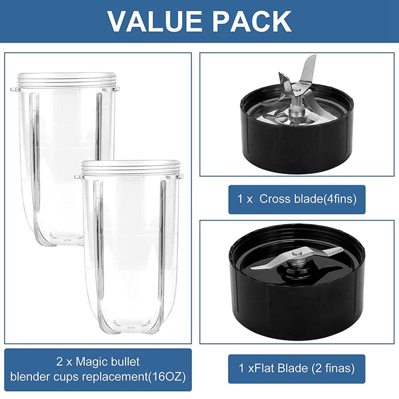 Máy Xay Sinh Tố 16 Oz Cup2 &amp; Lưỡi Dao Chéo Cho 250W Magic &amp; MB1001Mb 1001B Mbr-1701