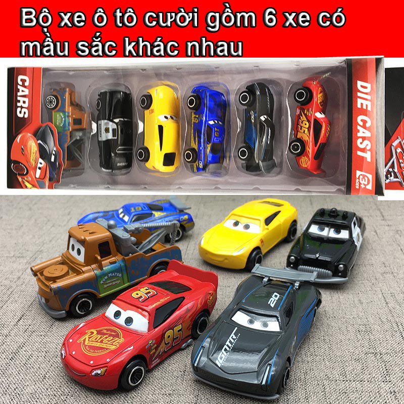Bộ 6 xe mô hình ô tô cười bằng sắt cho be yêu [Nhập mã TOYFAIR giảm 15% tối đa 35k cho đơn từ 99k]