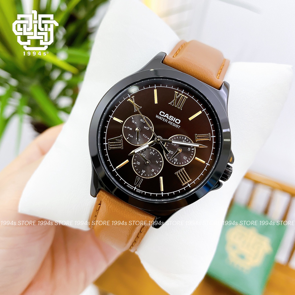 Đồng hồ nam Casio MTP-V300BL-5A dây da thật, chống nước, hàng chính hãng