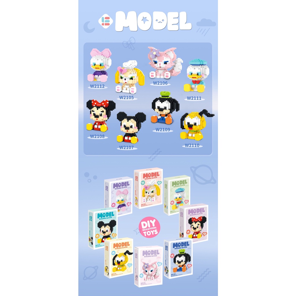 MÔ HÌNH LẮP RÁP HOẠT HÌNH ĐÁNG YÊU CHO BÉ - ĐỒ CHƠI XÉP HÌNH CHO BÉ