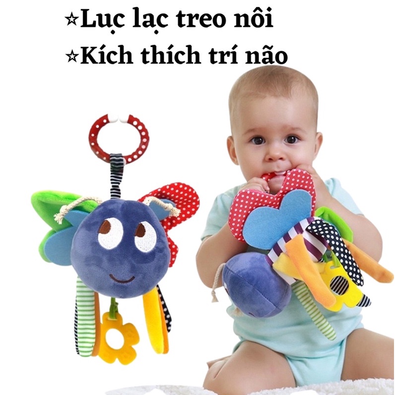 Đồ chơi thú bông gặm nướu treo nôi Kích thích thị giác cho bé