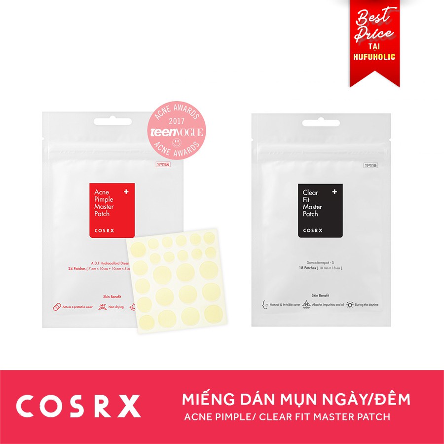 Miếng dán mụn COSRX Clear Fit/ Acne Pimple Master Patch xẹp mụn hút nhân mụn giảm thâm mụn CRX008