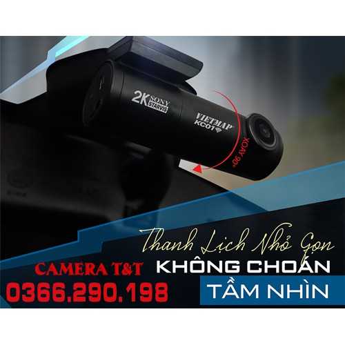 {NHẬP MÃ GIẢM NGAY 300K} CAMERA HÀNH TRÌNH VIETMAP KC01 - GHI HÌNH KÉP TOÀN CẢNH TRƯỚC VÀ SAU - TẶNG KÈM THẺ NHỚ VIETMAP