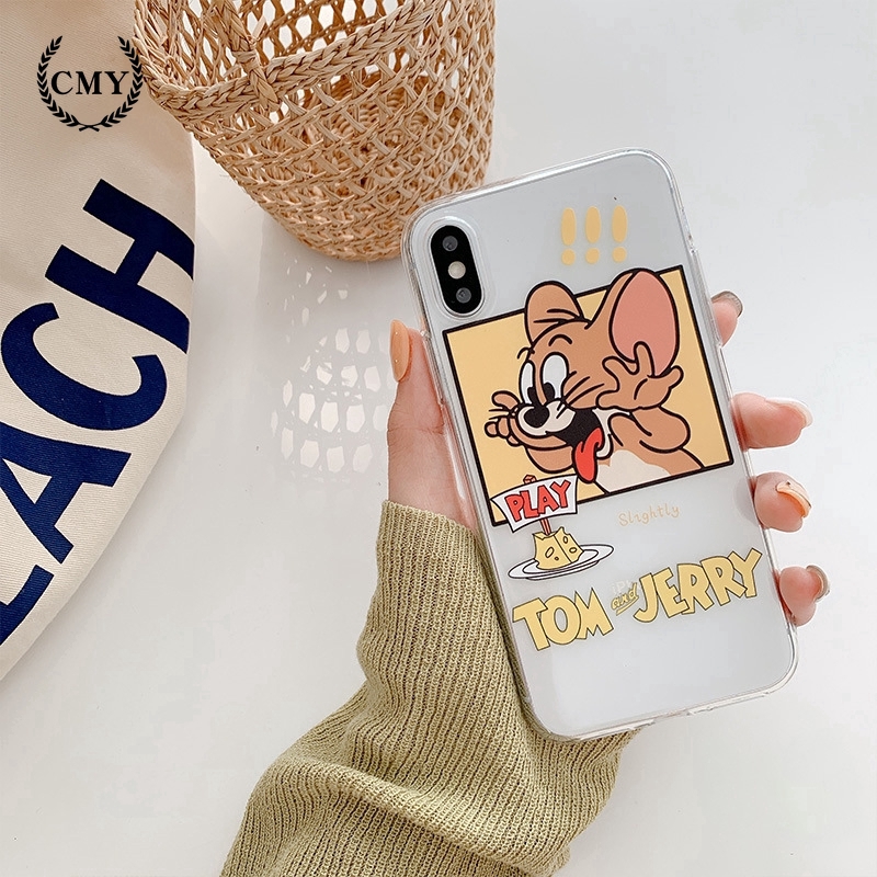 Ốp điện thoại in hoạ tiết hoạt hình Tom/Jerry cho iPhone11 11Pro 11pro Max X XR XS XS MAX 6 7 8 plus SE