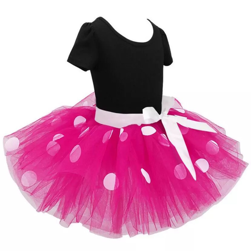 MINNIE MINNIE Đầm Chấm Bi Kèm Băng Đô Dễ Thương Cho Bé Gái