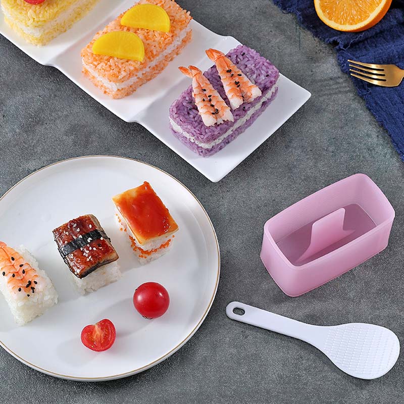 Bộ Khuôn Làm Sushi Không Dính Màu Hồng Tiện Dụng