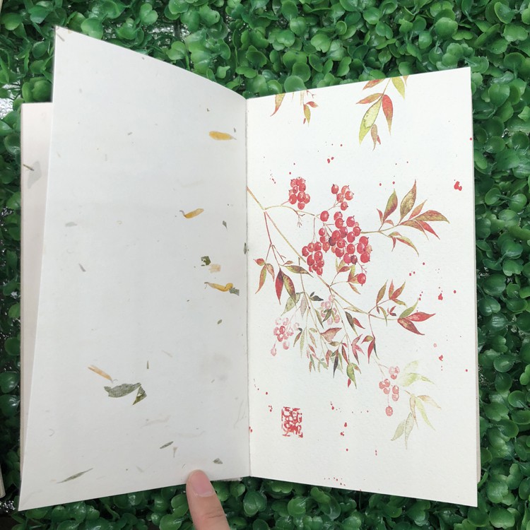 Sổ tay bìa ép hoa khô handmade