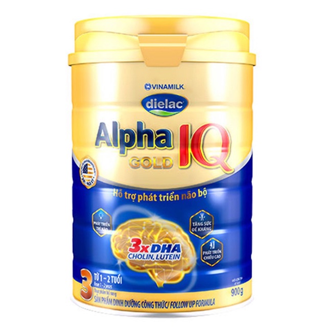 Sữa bột Vinamilk Dielac Alpha Gold IQ Step 3- Hộp thiếc 900gr